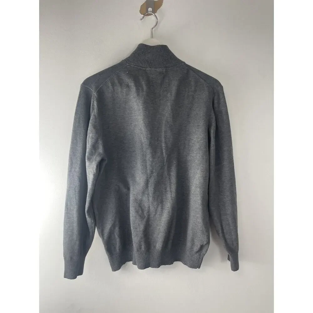 Tricots St Raphael Sweater Mens Medium Gray Pullover Quarter Zip Knit N331